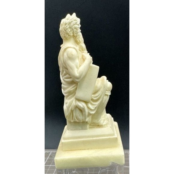 Carved Miniature Stone Moses Statue on Marble Base READ - Picture 2 of 10